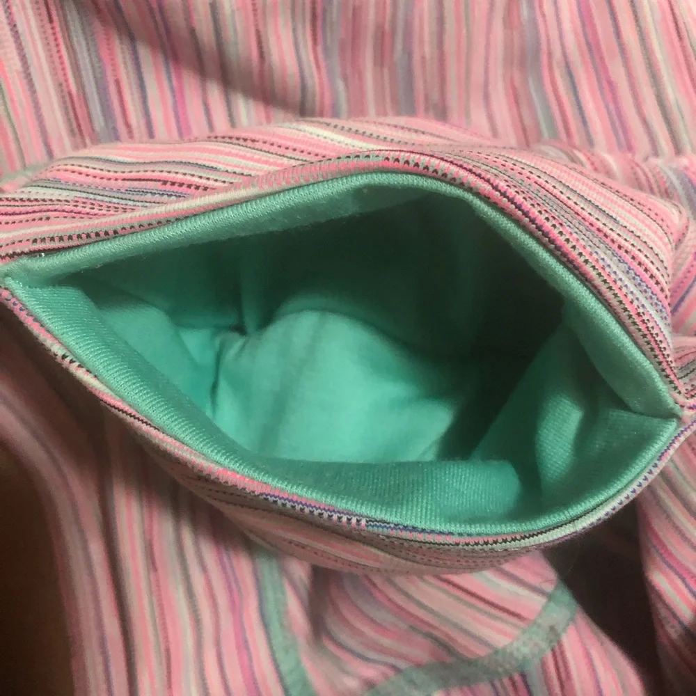 Lululemon Full Length Wunder Under Mint/Pink stripes. With Pockets 4 EUC - Picture 7 of 10